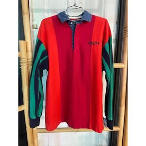 Vintage Bud Dry Rugby Shirt Men M McIntosh Seymour USA Made 90s Colorblock